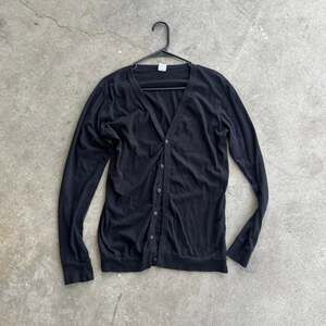 Black Cotton Cardigan Thin Light XS